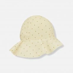 Konges Sløjd Cotton & Linen Organic Cotton Muslin Kiki Sun Hat - Dotties Bronze