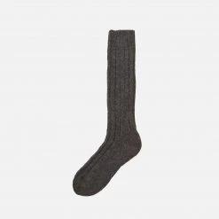 Lana Bambini Adult’s Wool/Alpaca Chunky Long Socks - Cocoa Outlet
