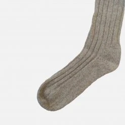 Lana Bambini Adult’s Wool/Alpaca Chunky Long Socks - Wheat Outlet