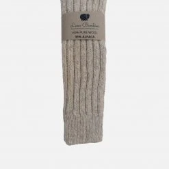 Lana Bambini Adult’s Wool/Alpaca Chunky Long Socks - Wheat Outlet