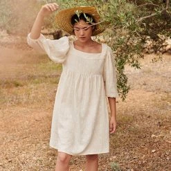 Liilu Women's Organic Cotton Marlene Dress - Ecru SALE