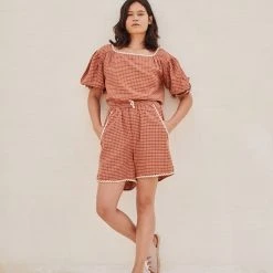 Liilu Women's Organic Cotton Lucia Shorts - Check