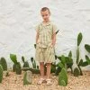 Liilu Cotton Bermuda Shorts - Olive Stripe