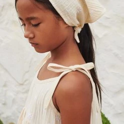 Liilu Organic Cotton Embroidered Louisa Dress - Ecru SALE