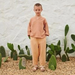 Liilu Organic Cotton Muslin Leonardo Shirt - Toast