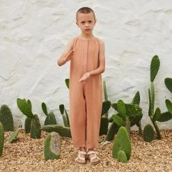 Liilu Organic Cotton Muslin Sasha Playsuit - Toast SALE