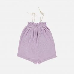 Liilu Organic Cotton Terry Smocked Playsuit - Lavender