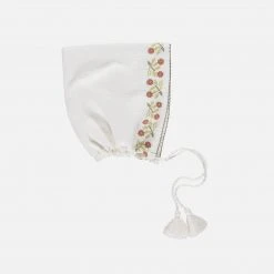 Liilu Cotton Muslin Folk Pixie Bonnet - Flamé/Milk SALE