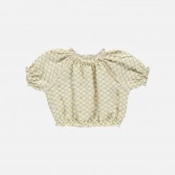 Liilu Women's Organic Cotton Josephine Blouse - Flower Check SALE