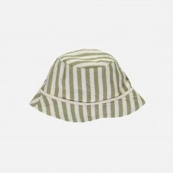Liilu Cotton Bucket Hat - Olive Stripe