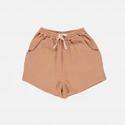 Liilu Organic Cotton Muslin Tudor Shorts - Toast SALE