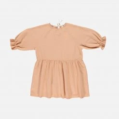 Liilu SALE Organic Cotton Muslin Lilou Dress - Apricot Cream