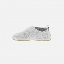Living Kitzbühel Felted Wool Velcro Slippers - Light Grey Shoes