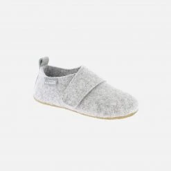 Living Kitzbühel Felted Wool Velcro Slippers - Light Grey Shoes
