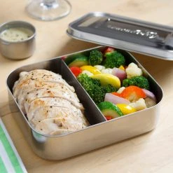 LunchBots Home & Baby Care Stainless Steel Medium Duo Bento Lunch Box