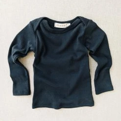 Mabo Cotton & Linen Organic Cotton LS Lap Tee - Ink