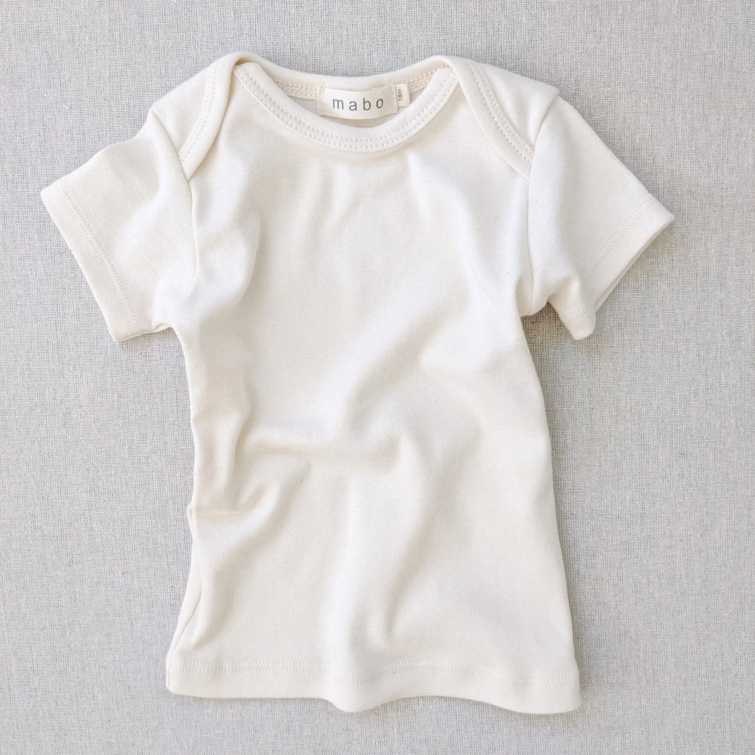 Mabo Cotton & Linen Organic Cotton SS Lap Tee - Natural