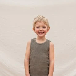 Matona Organic Cotton Waffle Tank Top - Olive