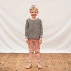 Matona Cotton & Linen Organic Cotton Waffle Pants - Terracotta