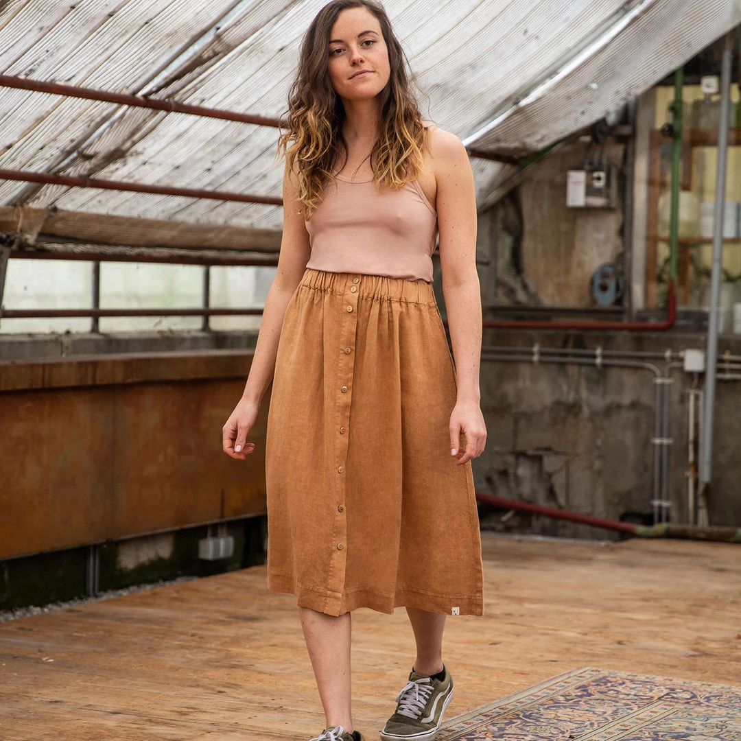Matona Women's Linen Elsa Skirt - Hazel SALE