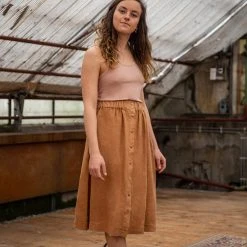 Matona Women's Linen Elsa Skirt - Hazel SALE