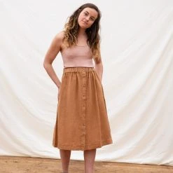 Matona Women's Linen Elsa Skirt - Hazel SALE