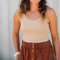 Matona Women's Linen Elsa Skirt - Sienna