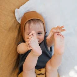 Matona Organic Cotton Waffle Bonnet - Toffee SALE