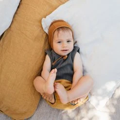 Matona Organic Cotton Waffle Bonnet - Toffee SALE