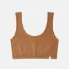 Matona Women's Organic Cotton Basic Cropped Top - Toffee