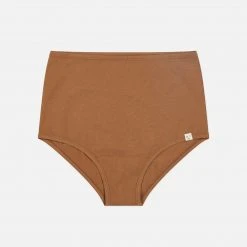 Matona Women's Organic Cotton Basic High Waist Briefs - Toffee SALE