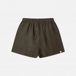 Matona Women's Linen Robin Shorts - Pine