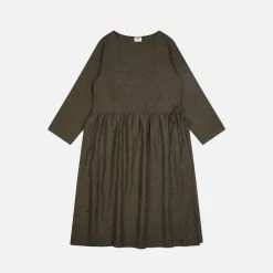 Matona Women's Linen Tilla Wrap Dress - Pine SALE