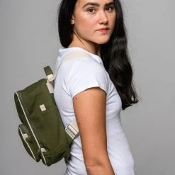 Organic Cotton Mela II Mini Backpack - Olive Green