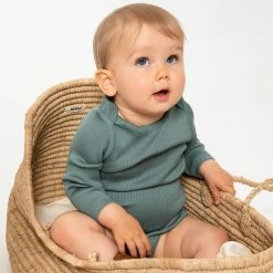 Minimalisma Silk/Cotton Rib Bono LS Body - Jade SALE