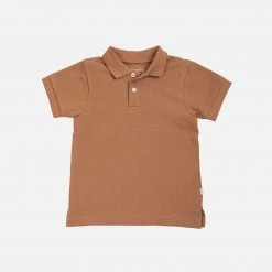 Minimalisma Organic Cotton Piqué SS Eiven Polo Shirt - Nougat