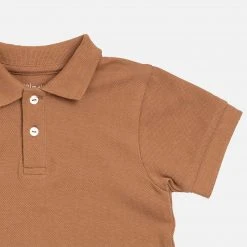 Minimalisma Organic Cotton Piqué SS Eiven Polo Shirt - Nougat