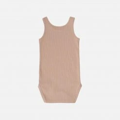 Minimalisma Organic Cotton Rib Sleeveless Rap Body - Latte