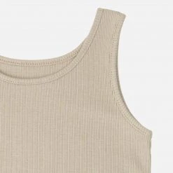 Minimalisma Organic Cotton Rib Sleeveless Rap Body - Pale Olive SALE