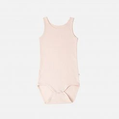 Minimalisma Organic Cotton Rib Sleeveless Rap Body - Powder