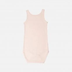 Minimalisma Organic Cotton Rib Sleeveless Rap Body - Powder