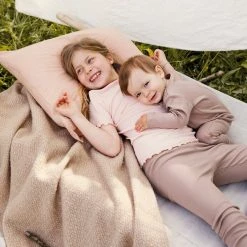 Minimalisma Organic Cotton Rib Rein Romper - Latte Cotton & Linen