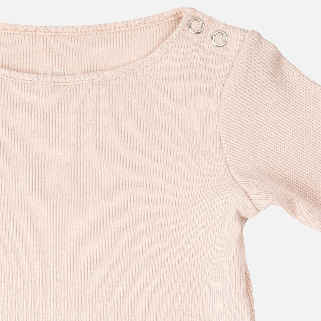 Minimalisma Cotton & Linen Organic Cotton Rib Rein Romper - Powder