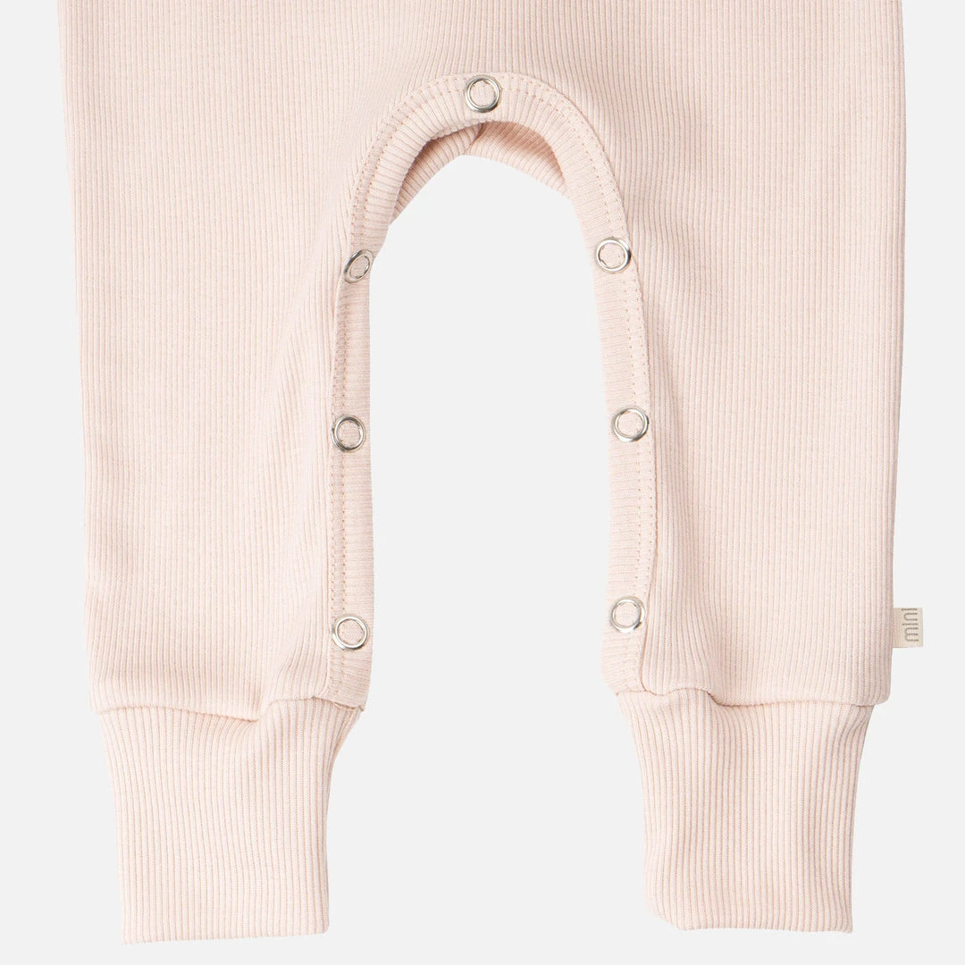 Minimalisma Cotton & Linen Organic Cotton Rib Rein Romper - Powder