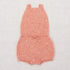 Misha & Puff Pima Cotton Cottonseed Starfish Sunsuit - Melon Cotton & Linen