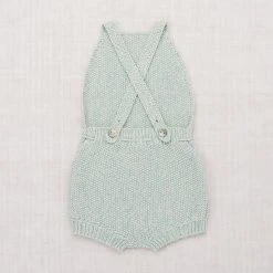 Misha & Puff Pima Cotton Cottonseed Starfish Sunsuit - Steel Blue Cotton & Linen