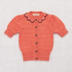 Misha & Puff Pima Cotton Ellie SS Cardigan - Melon Cotton & Linen