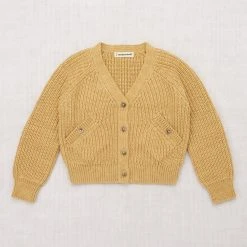 Misha & Puff Pima Cotton Fisherman Rib Everyday Cardigan - Root Cotton & Linen