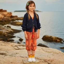 Misha & Puff Pima Cotton Bucket Overalls - Melon Patchwork Bandana