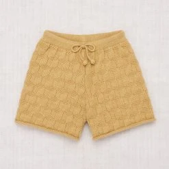 Misha & Puff Cotton & Linen Pima Cotton Block Stitch Boxer Shorts - Root